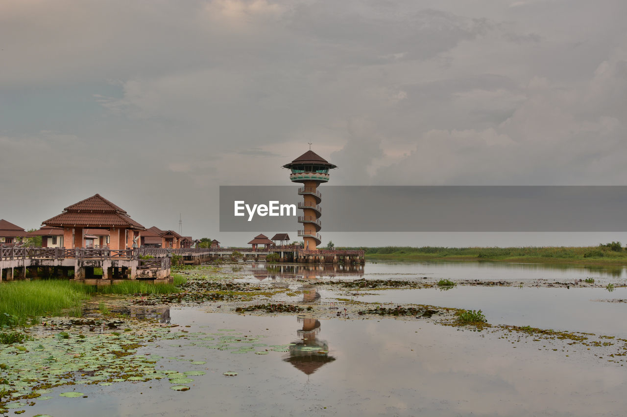 Thale noi viewpoint tower. phatthalung province. thailand
