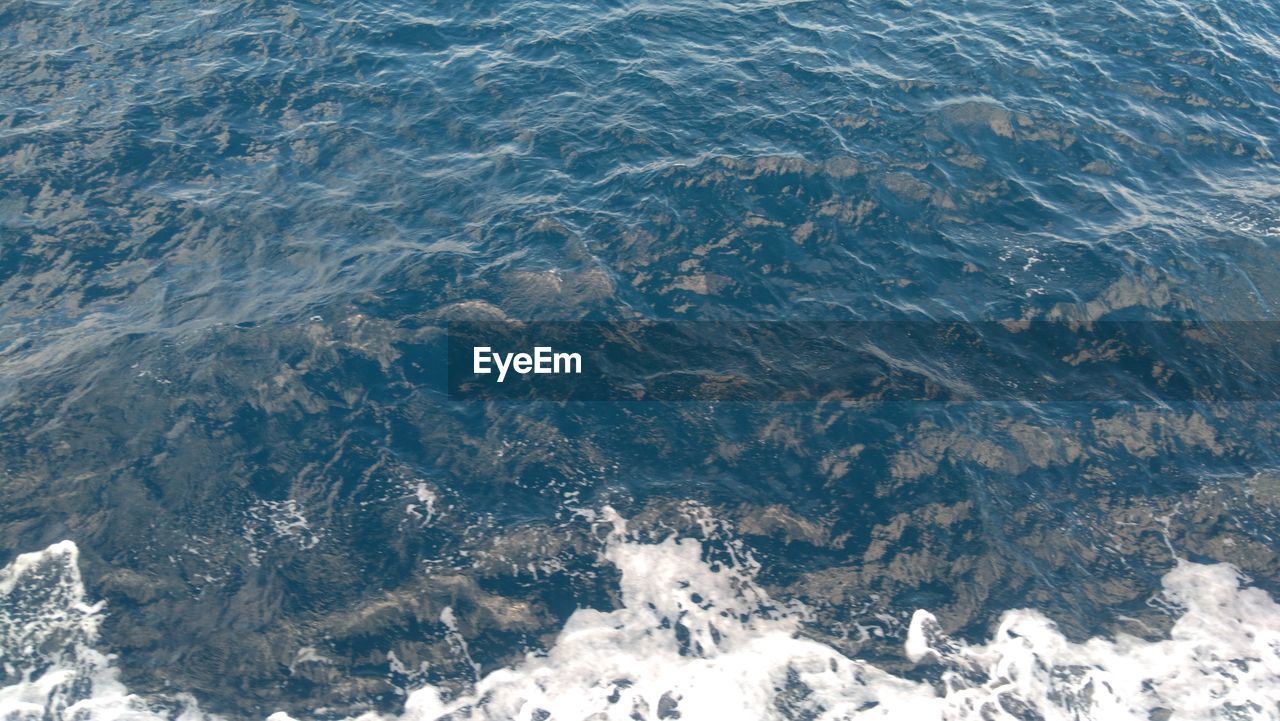 HIGH ANGLE VIEW OF SURF ON SHORE