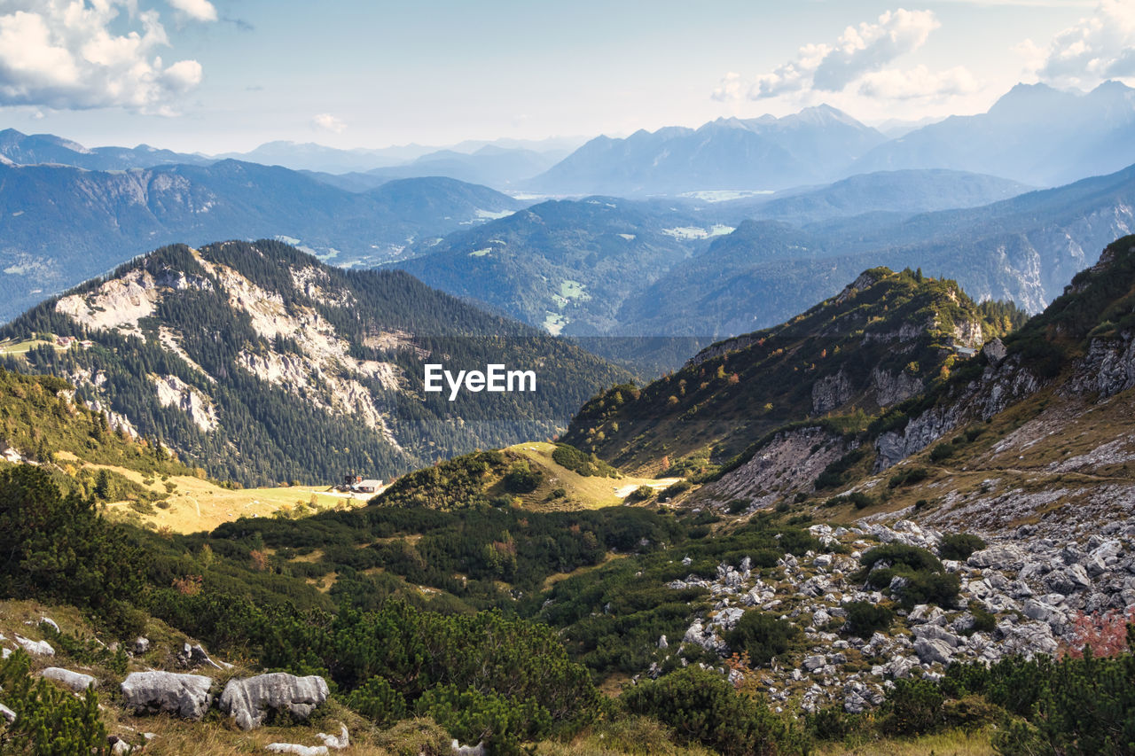 Scenic view of mountains against sky