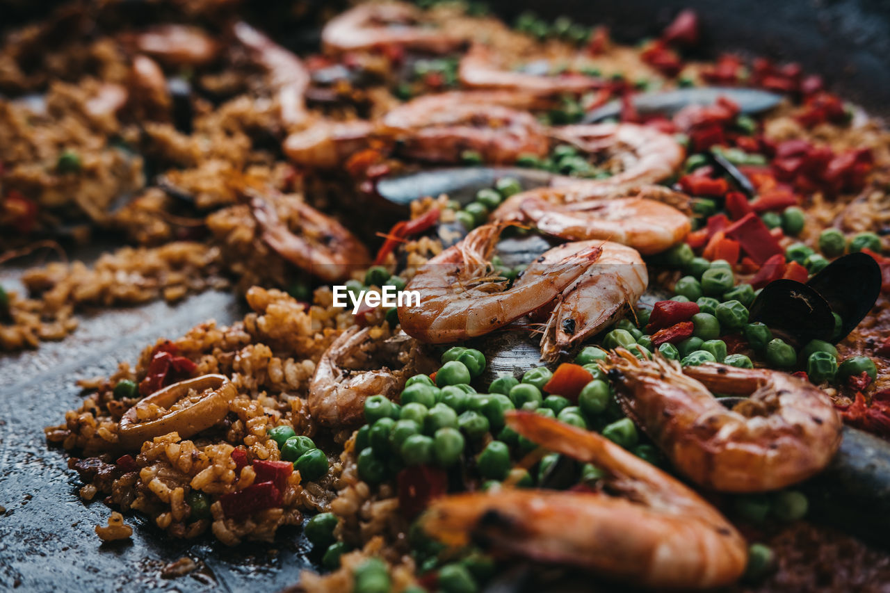 High angle view of food in plate