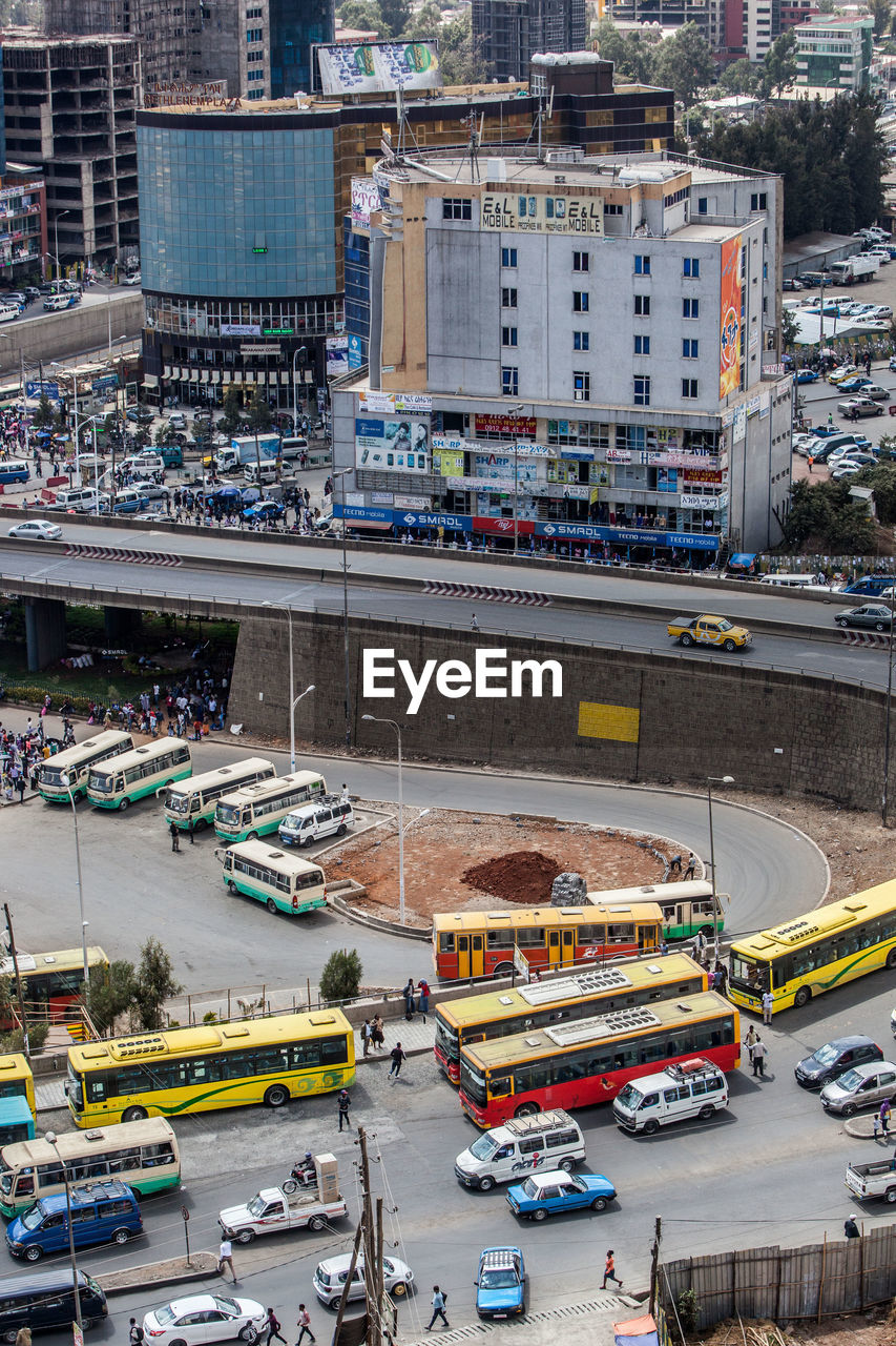 High angle view of cityscape in city