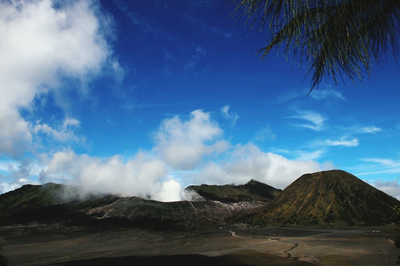 Smoke emitting from active volcano