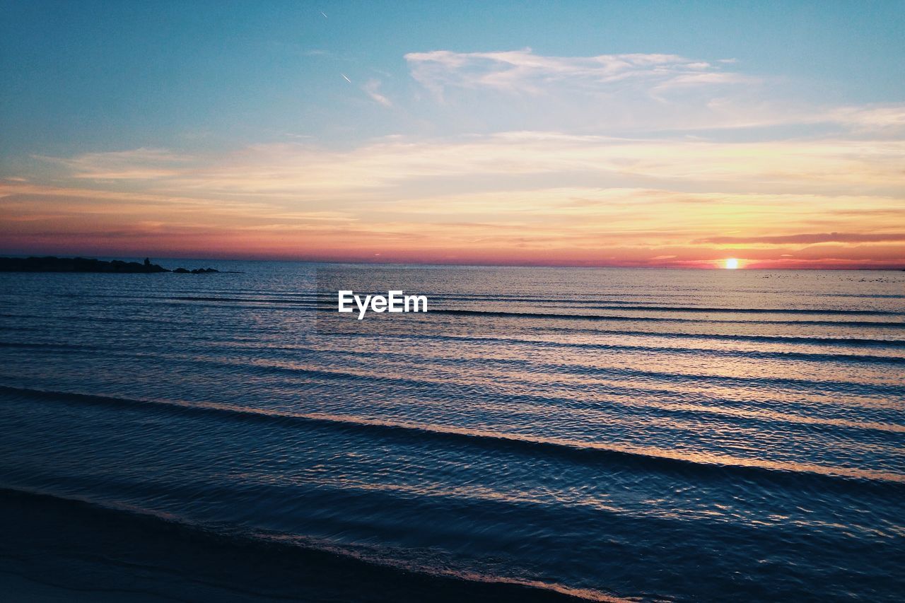 View of sea against sky during sunset