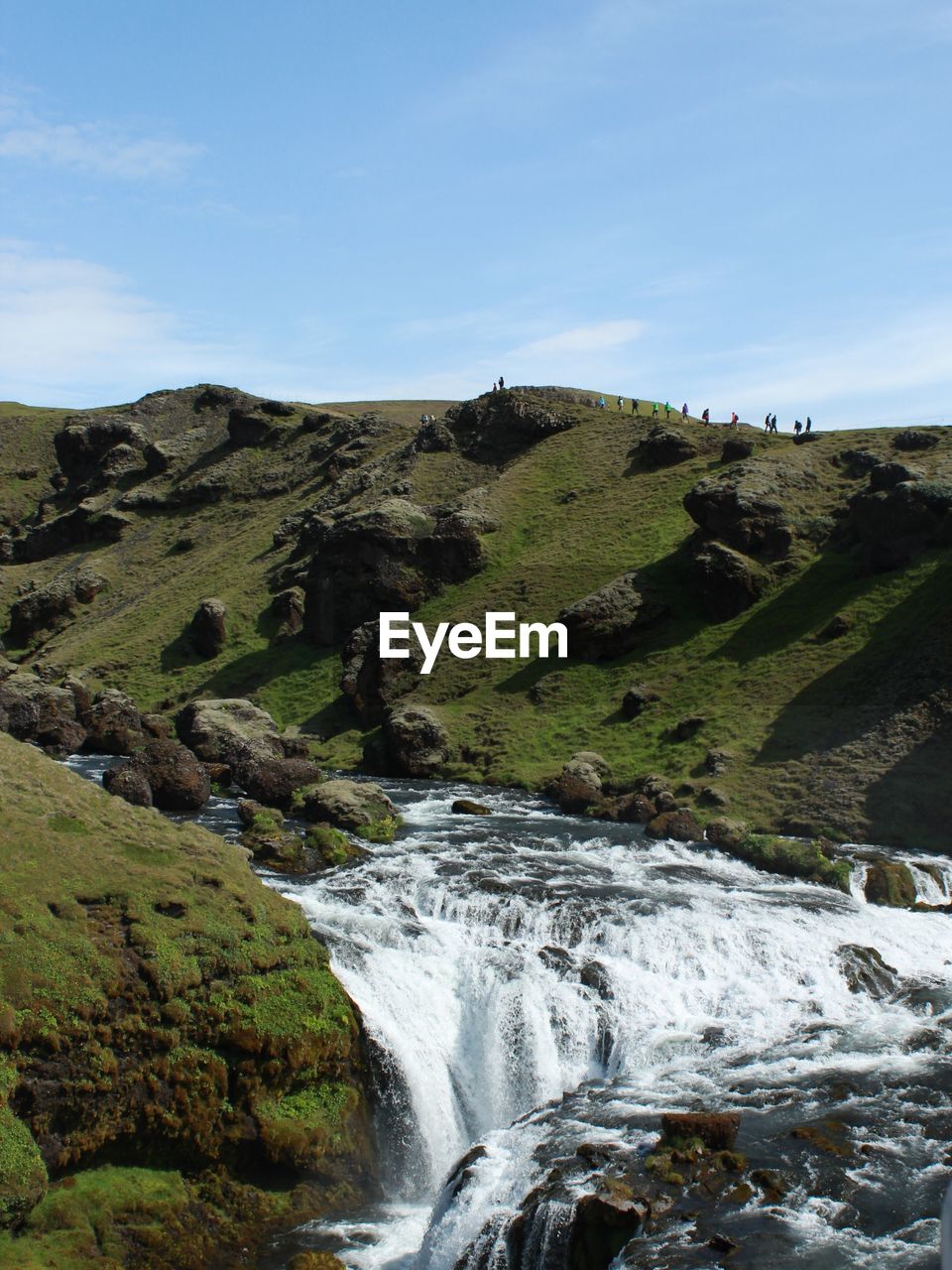 SCENIC VIEW OF WATER FLOWING THROUGH ROCKS