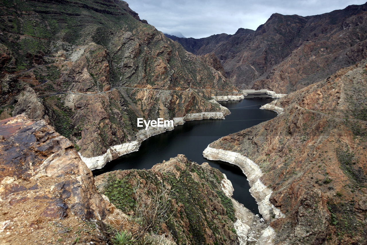 High angle view of hoover dam