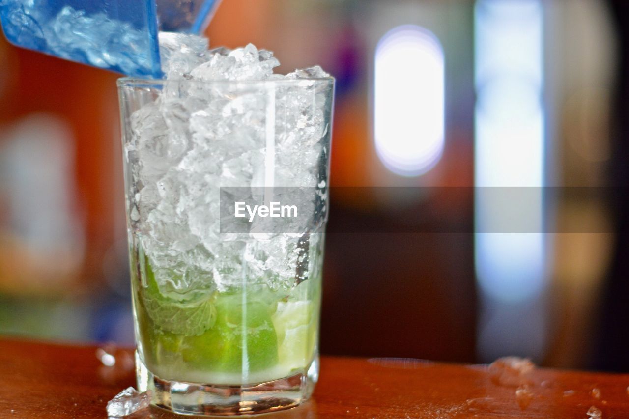 Close-up of drink on table