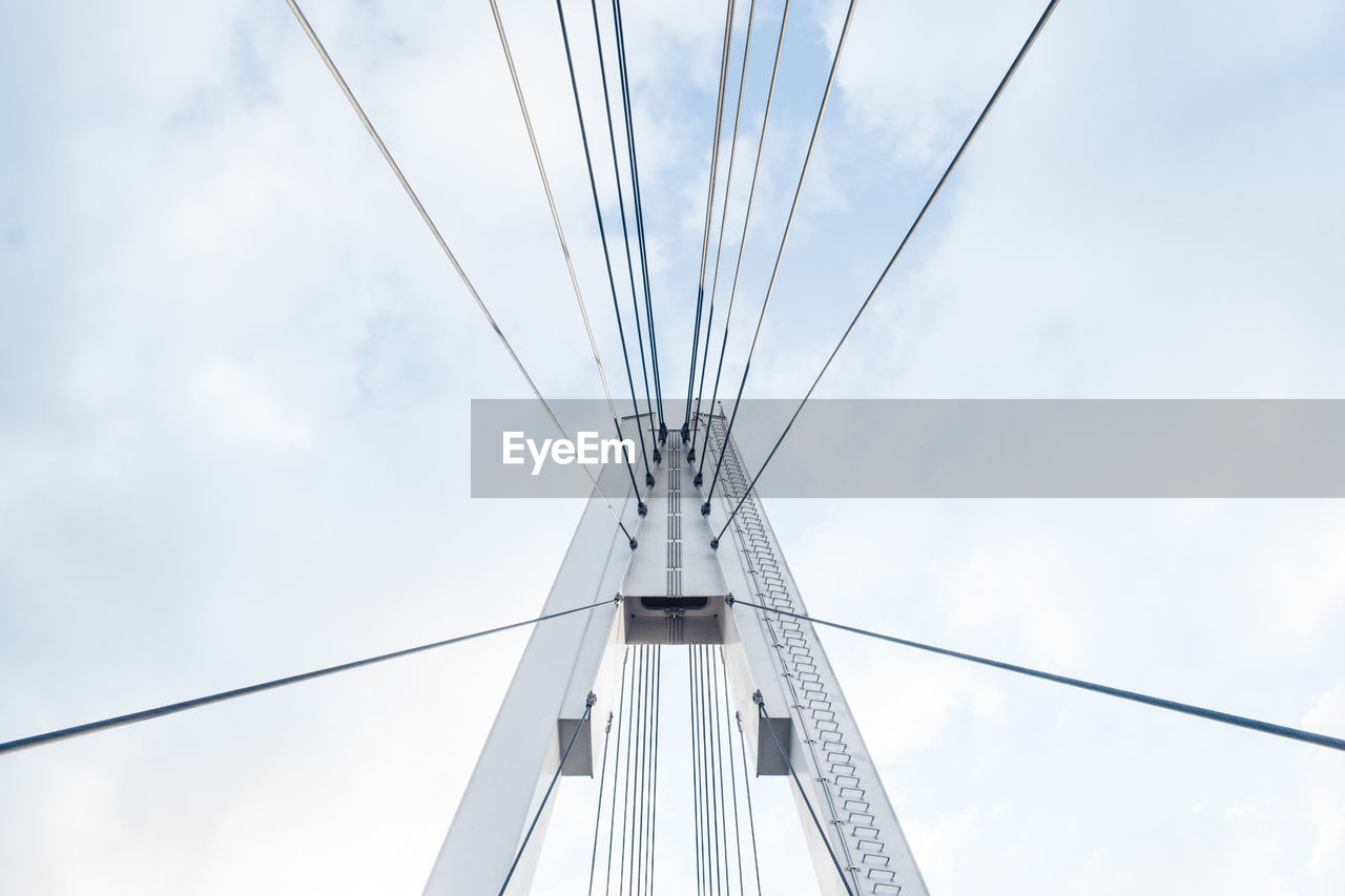 LOW ANGLE VIEW OF CABLES AGAINST SKY