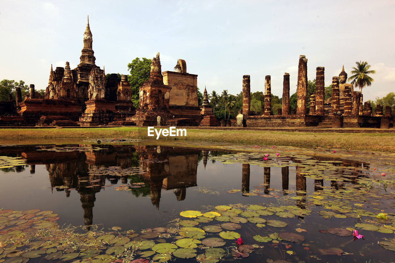 REFLECTION OF BUILDINGS ON LAKE