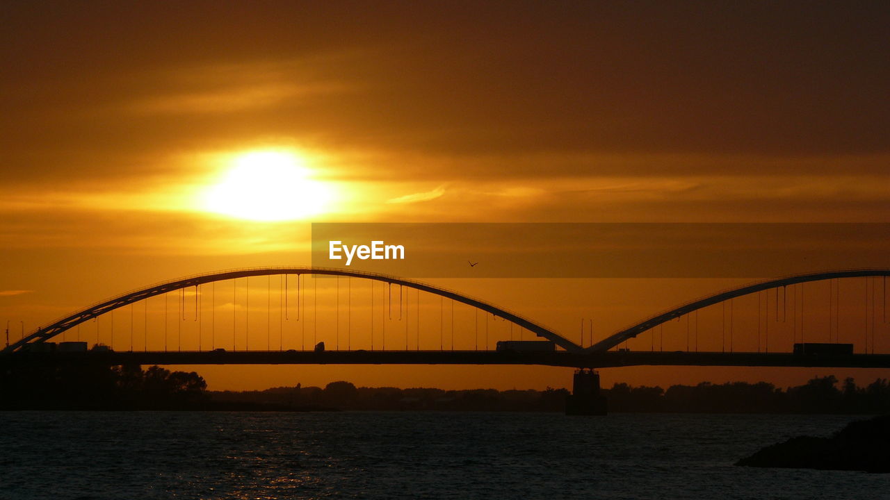 SILHOUETTE BRIDGE AGAINST SKY AT SUNSET