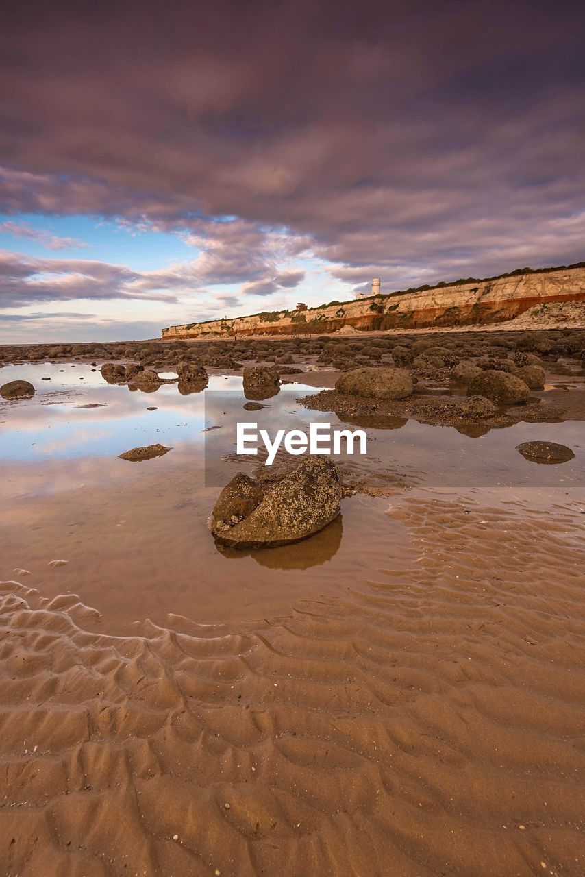 Scenic view of beach against sky