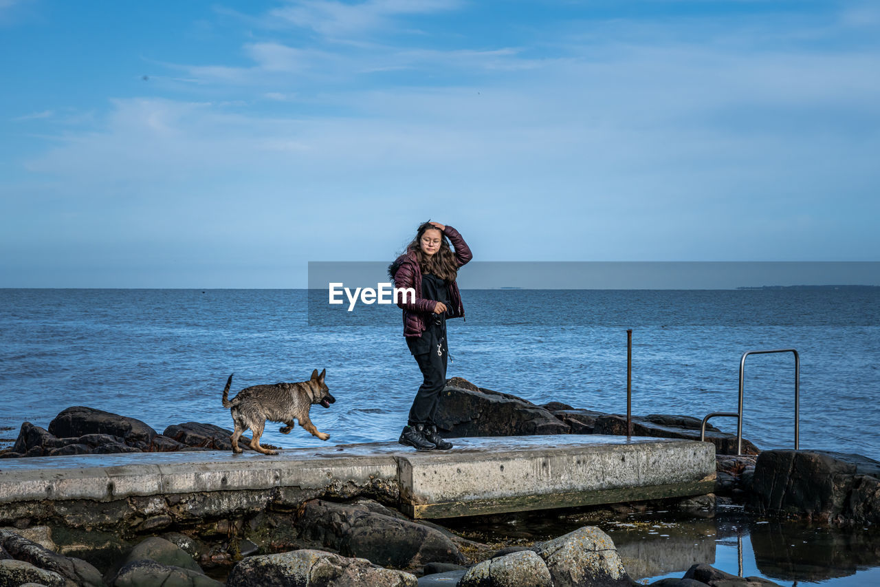 VIEW OF A DOG ON BEACH