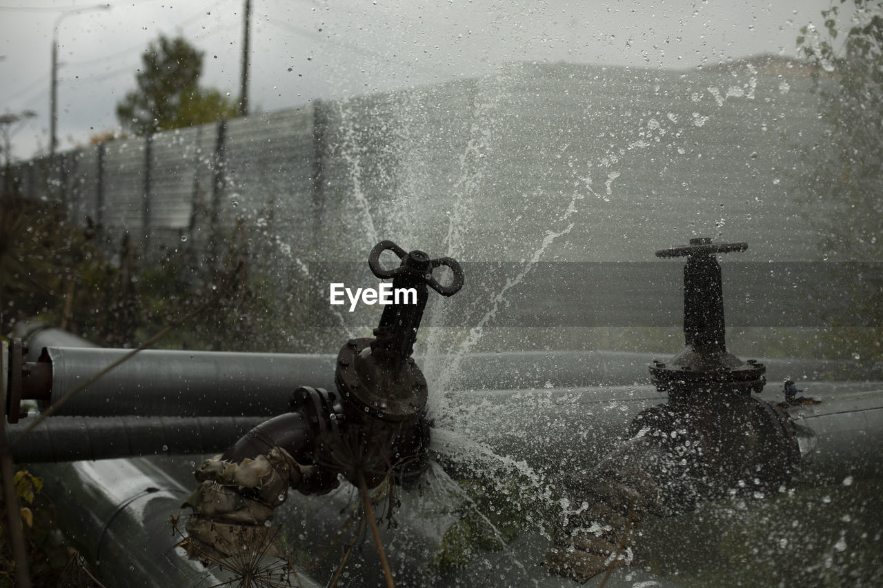 close-up of fountain in water