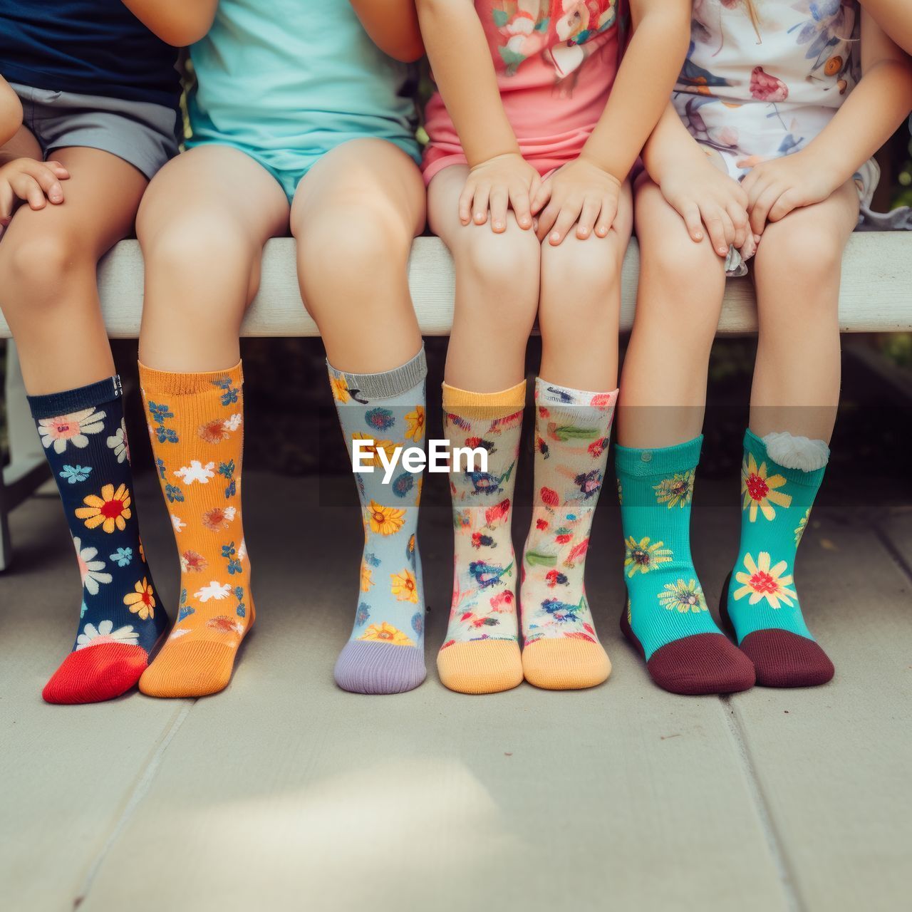 low section of woman sitting on hardwood floor