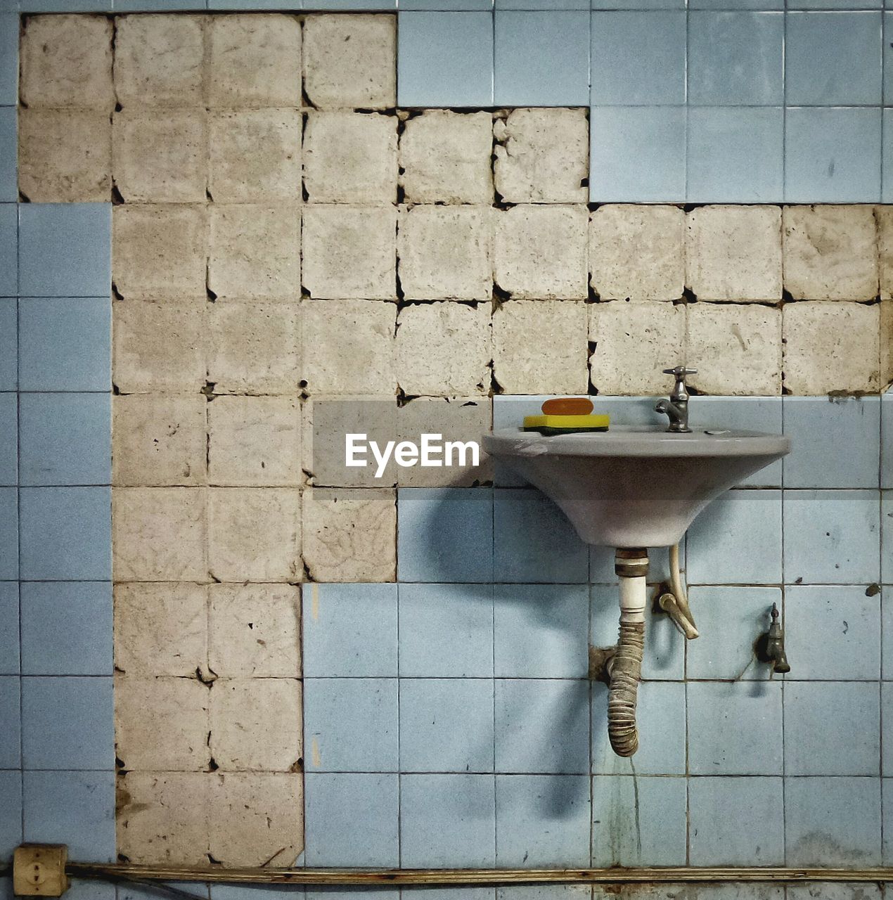 Interior of abandoned bathroom