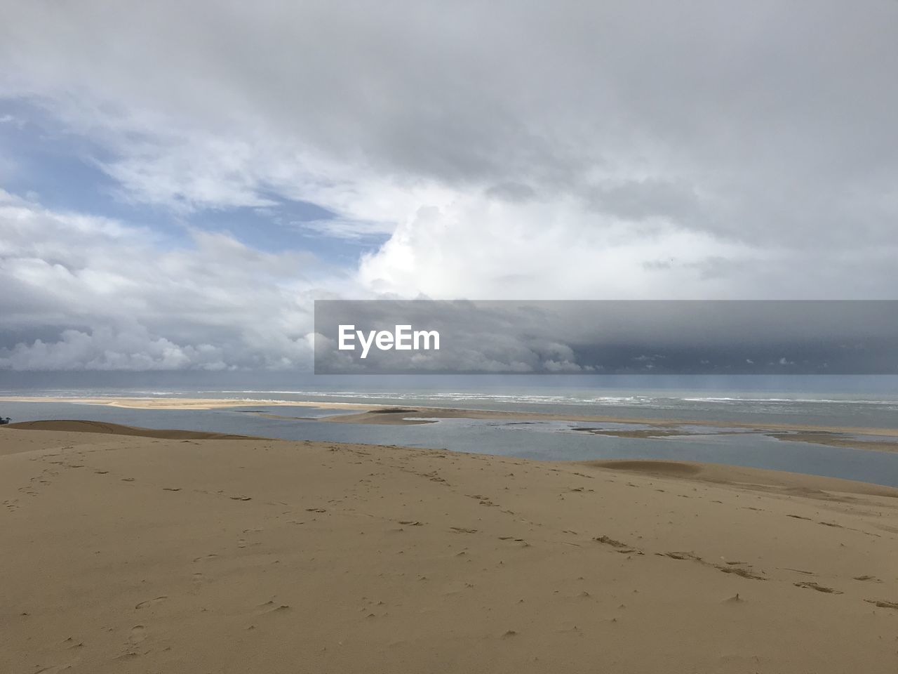 Scenic view of beach against sky