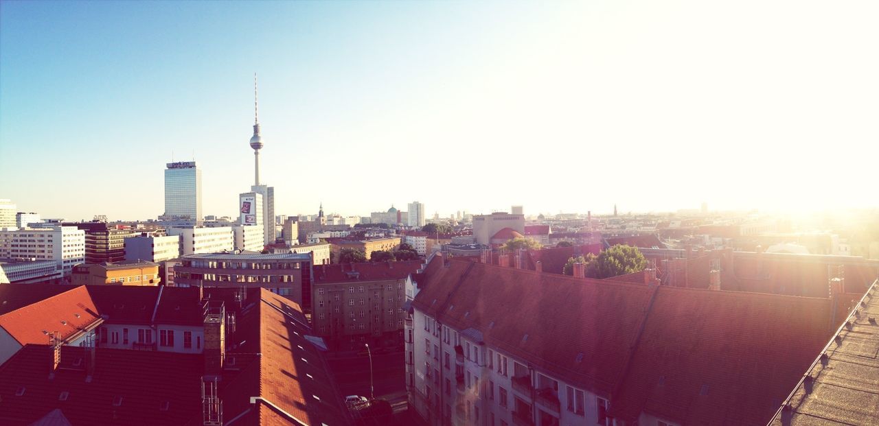 High angle shot of cityscape