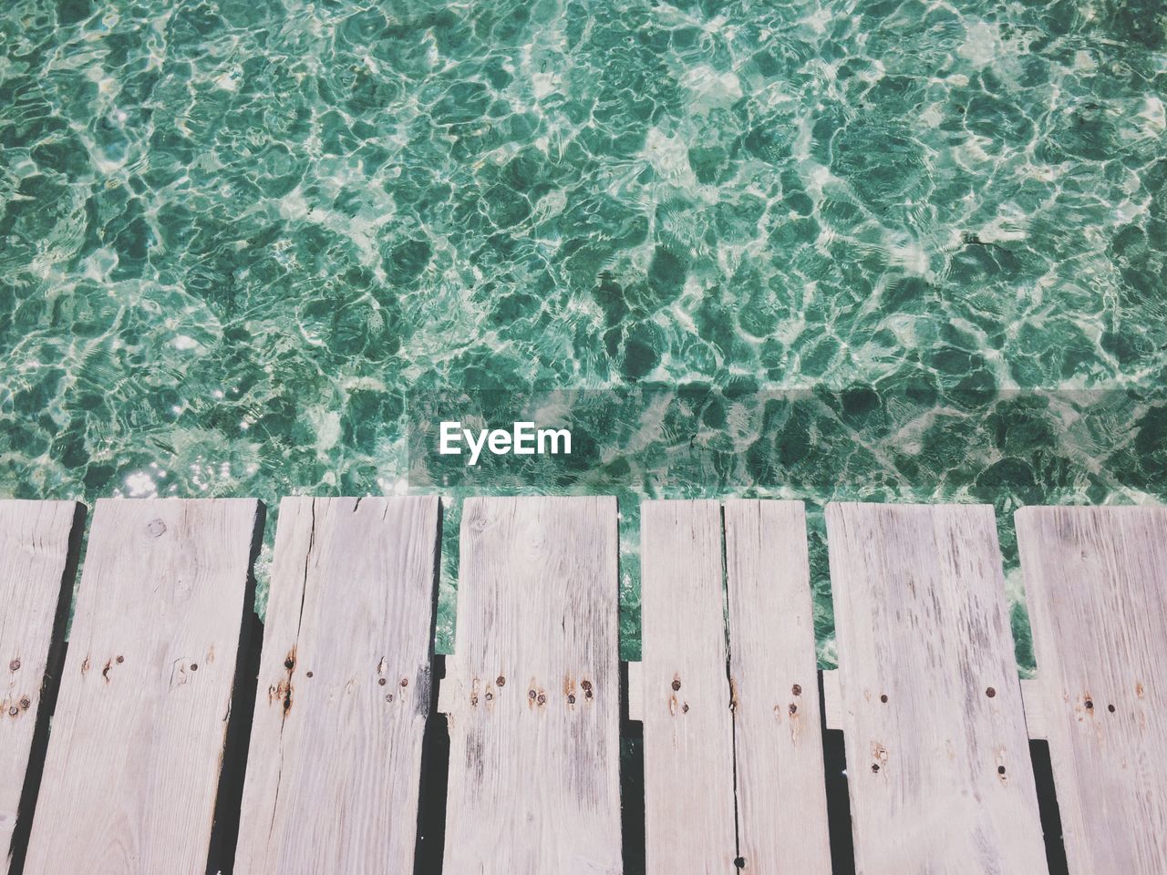 High angle view of pier over sea