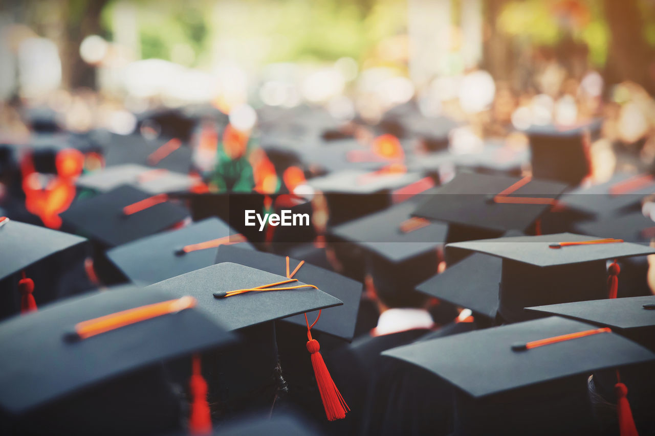 Close-up of graduation congratulations in the university 