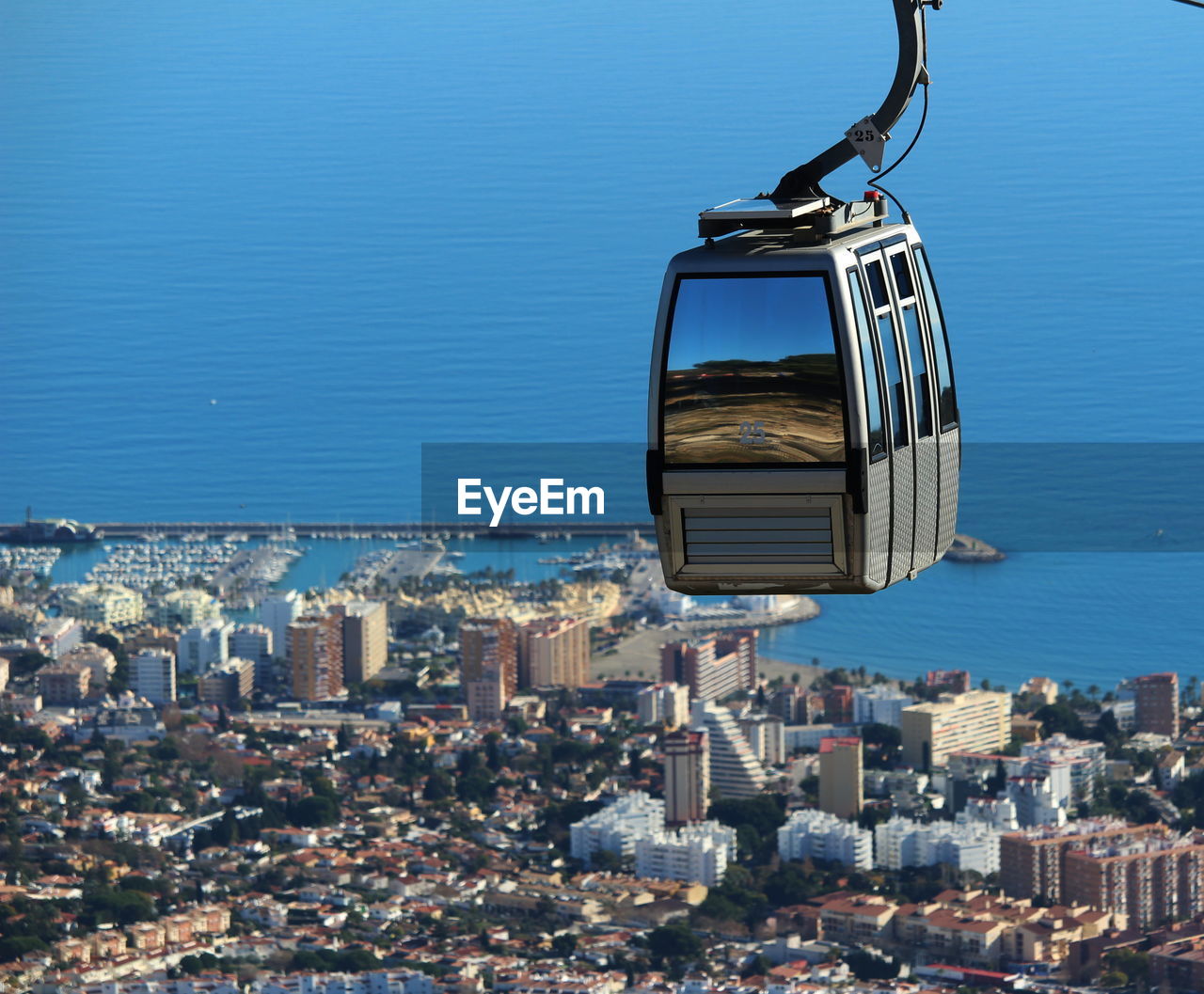 Aerial view of cityscape against clear sky