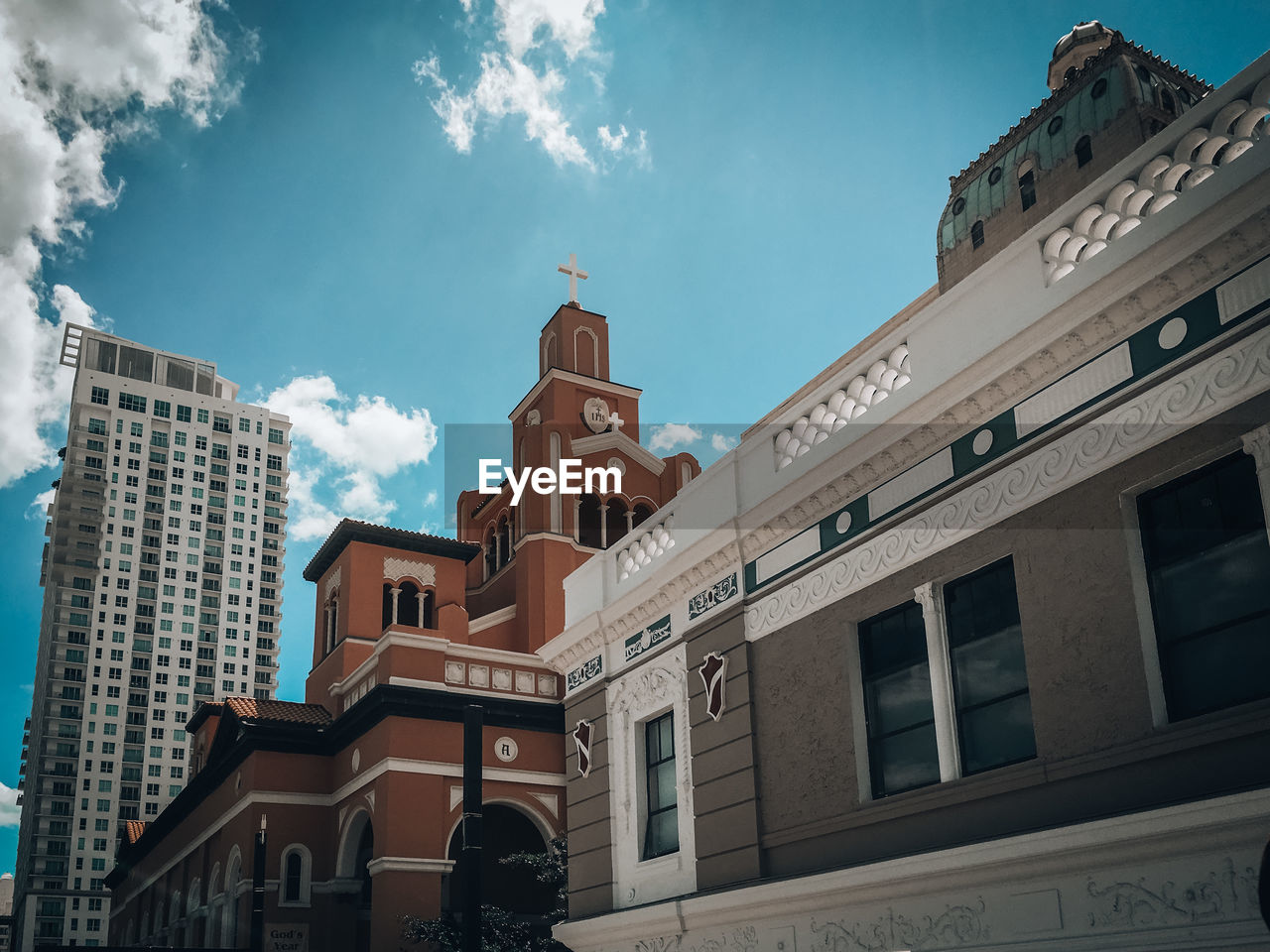 Low angle view of buildings against sky