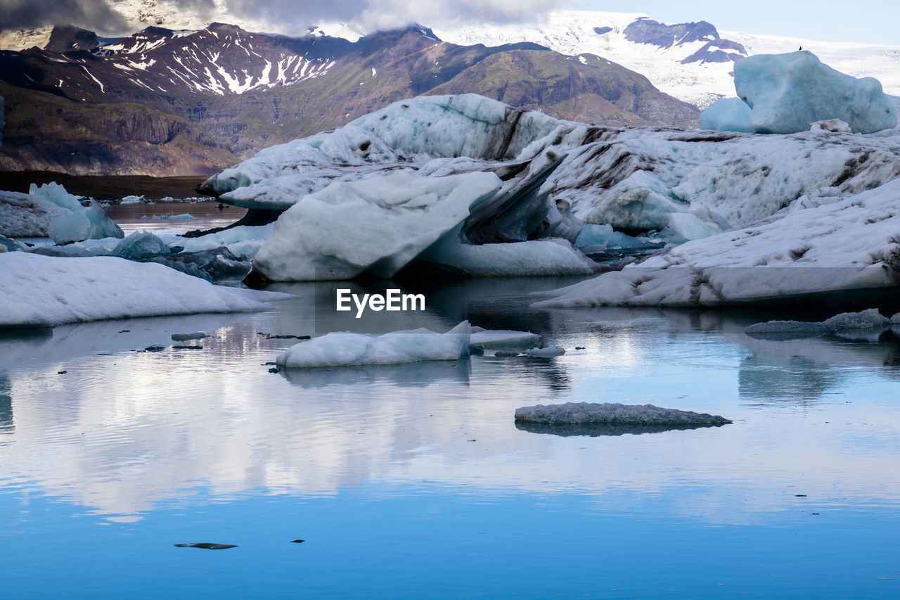 Scenic view of frozen lake