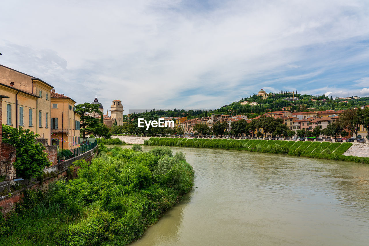 Panoramic view of the old town of verona in italy.