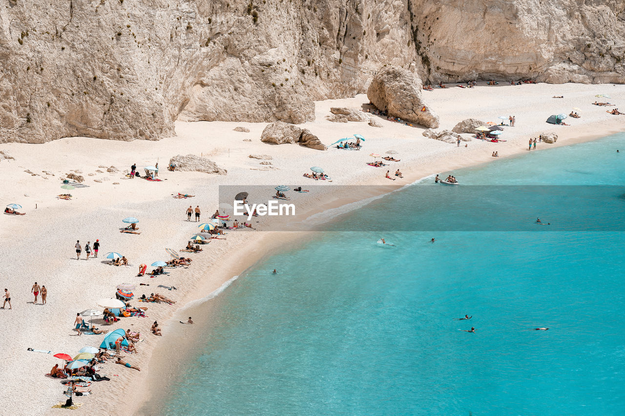 Aerial view of beach in greece