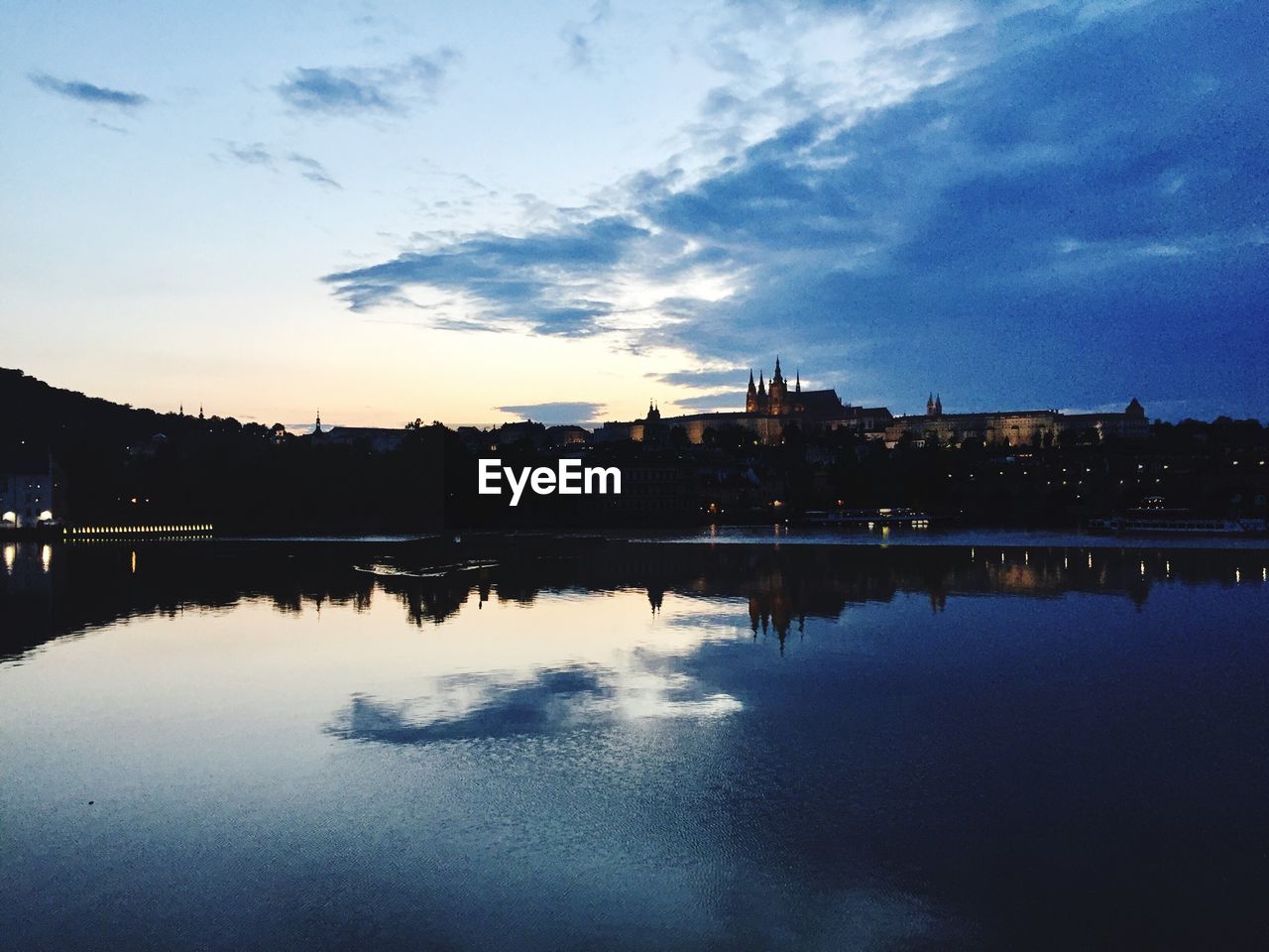 Reflection of buildings in water