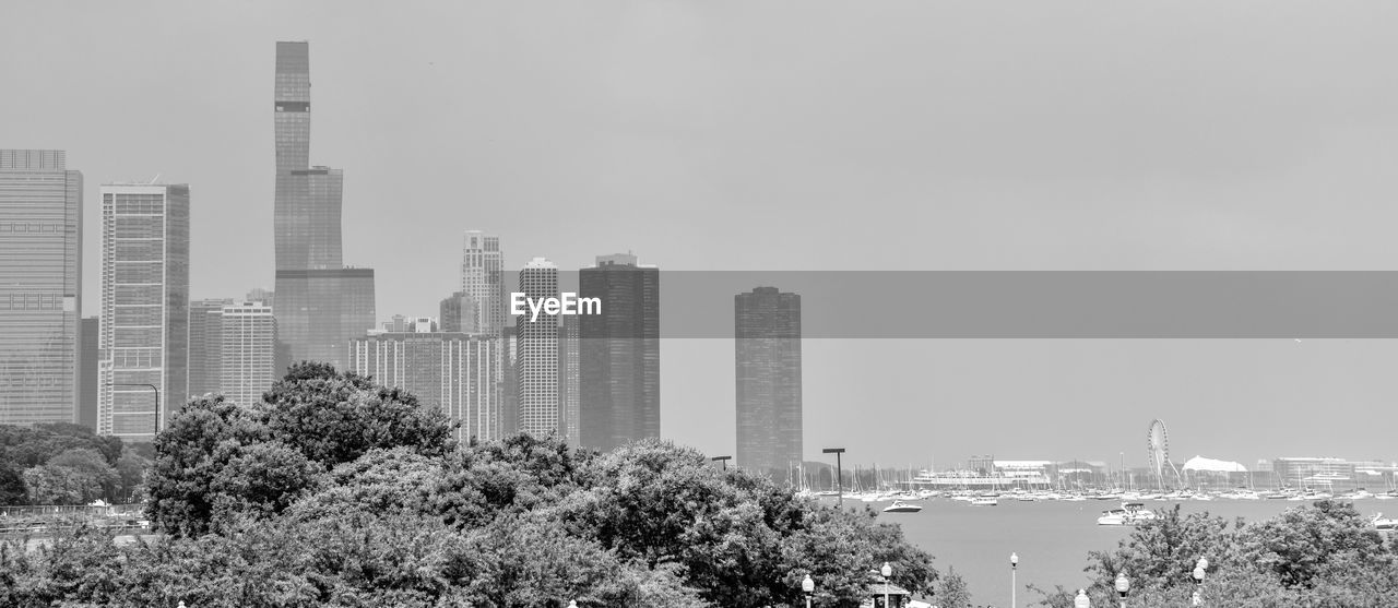 City skyline along the waterfront