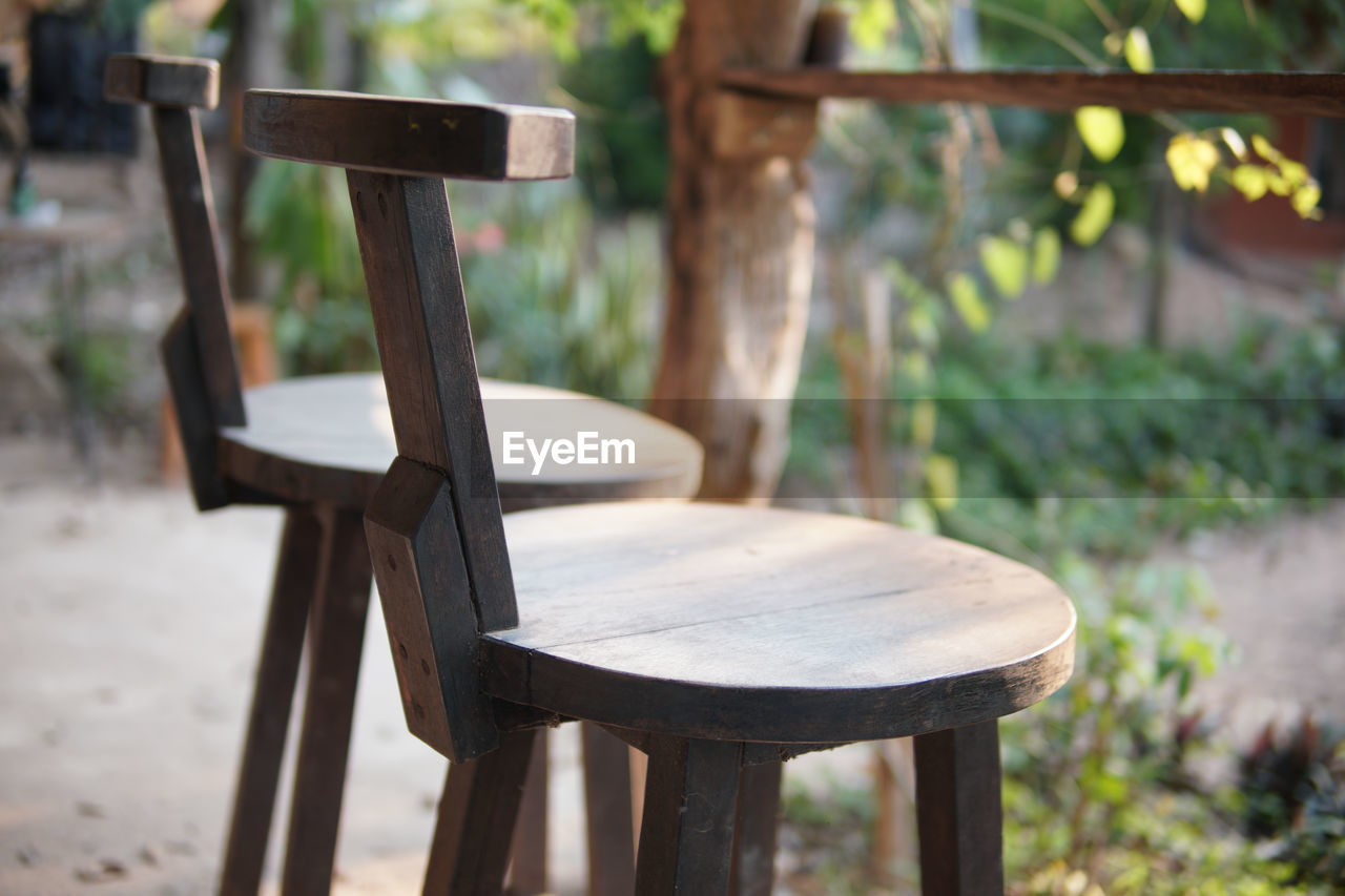 Wooden chair on balcony terrace patio for resting