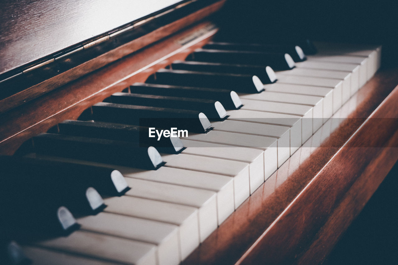 Close-up of piano keys