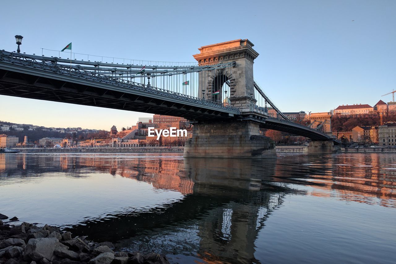 Bridge over river against sky