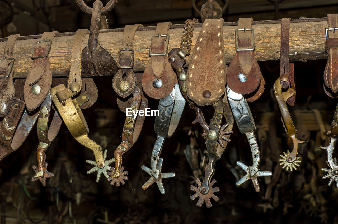 CLOSE-UP OF HANGING FOR SALE