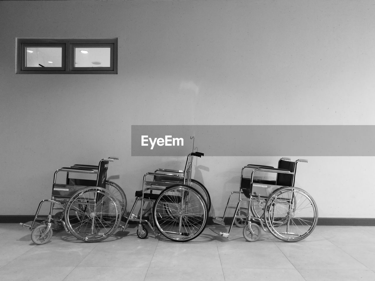 Wheelchairs on floor at hospital