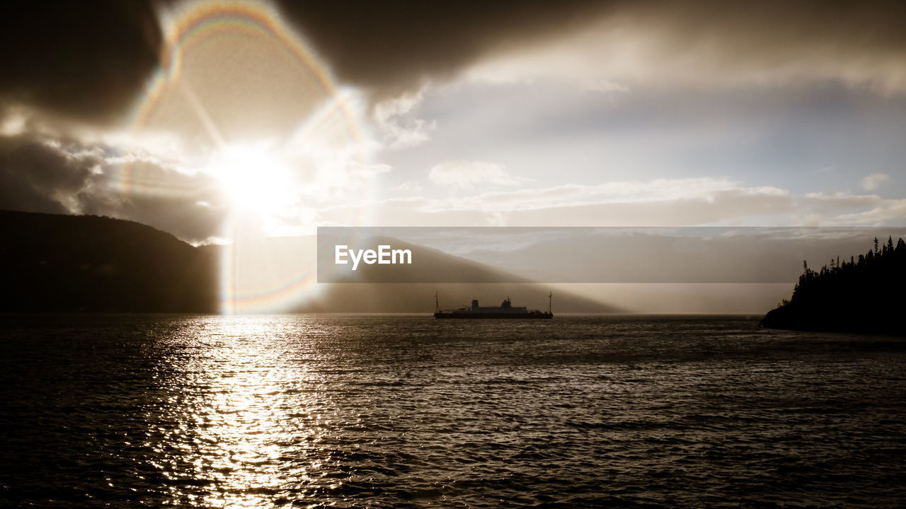 IDYLLIC SHOT OF SEA AGAINST SUNSET SKY