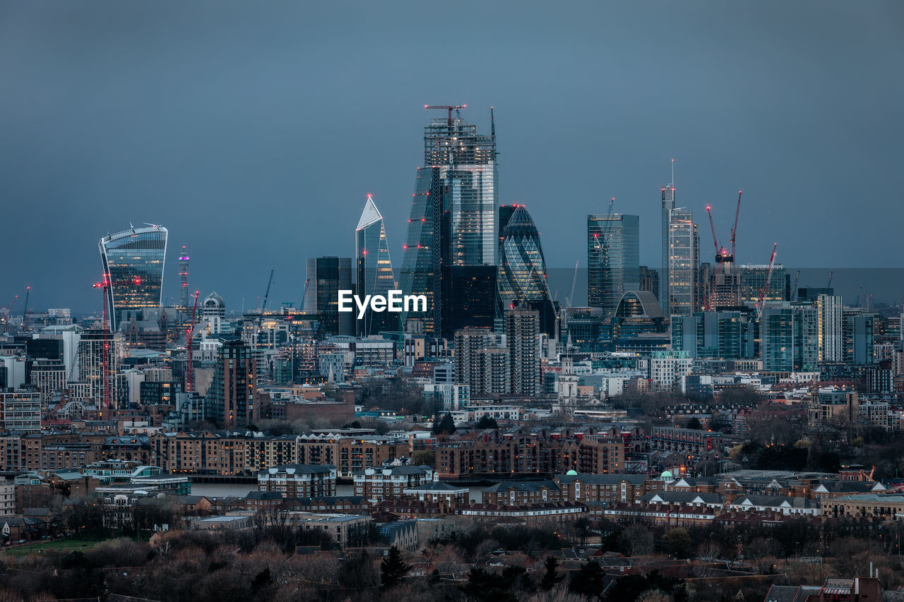 Panorama of london modern buildings