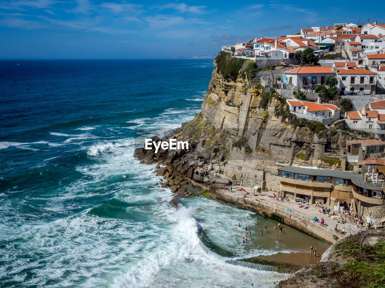 High angle view of beach