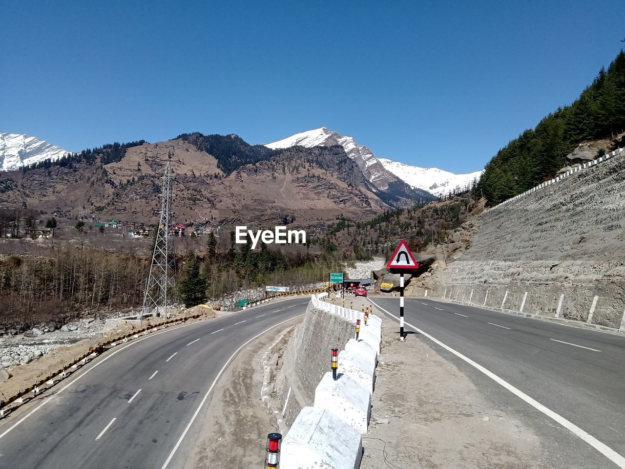 View on road against clear sky