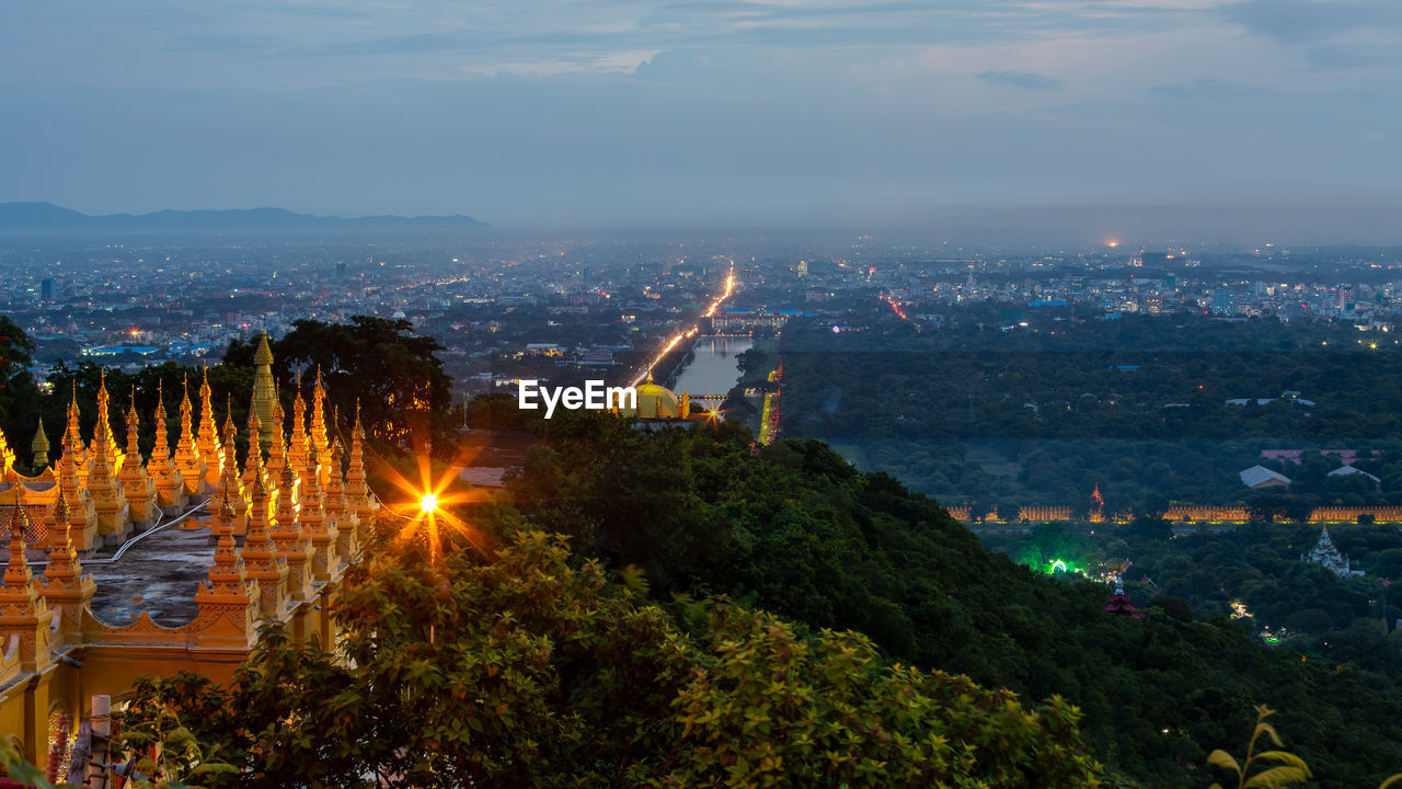 Mandalay hill viewpoint major pilgrimage site and pagoda mandalay hill temple, mandalay, myanmar.