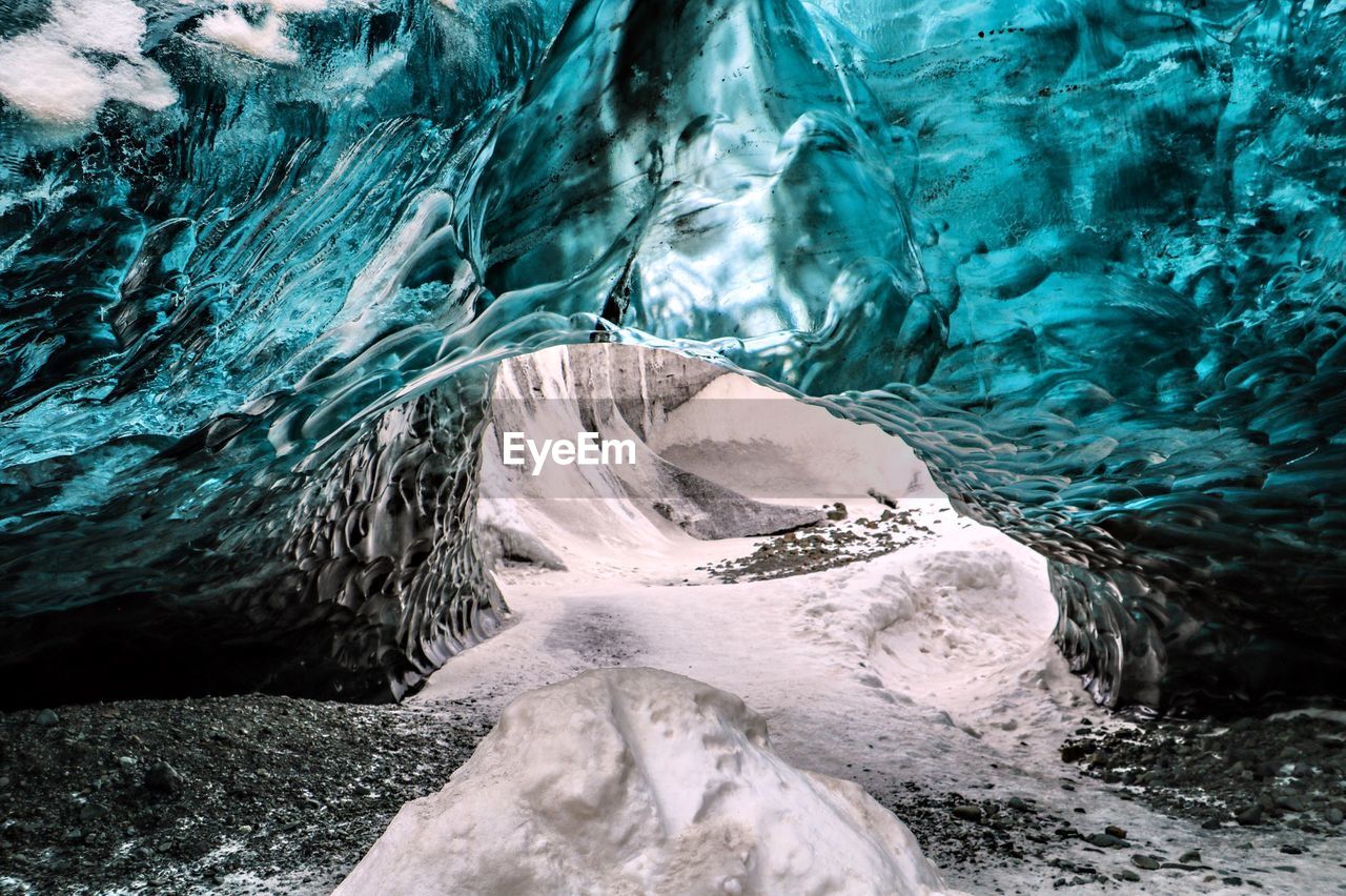 Scenic view of ice cave 