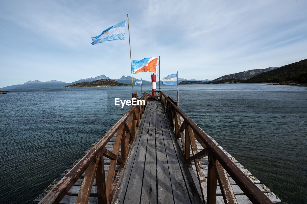VIEW OF PIER ON SEA AGAINST SKY