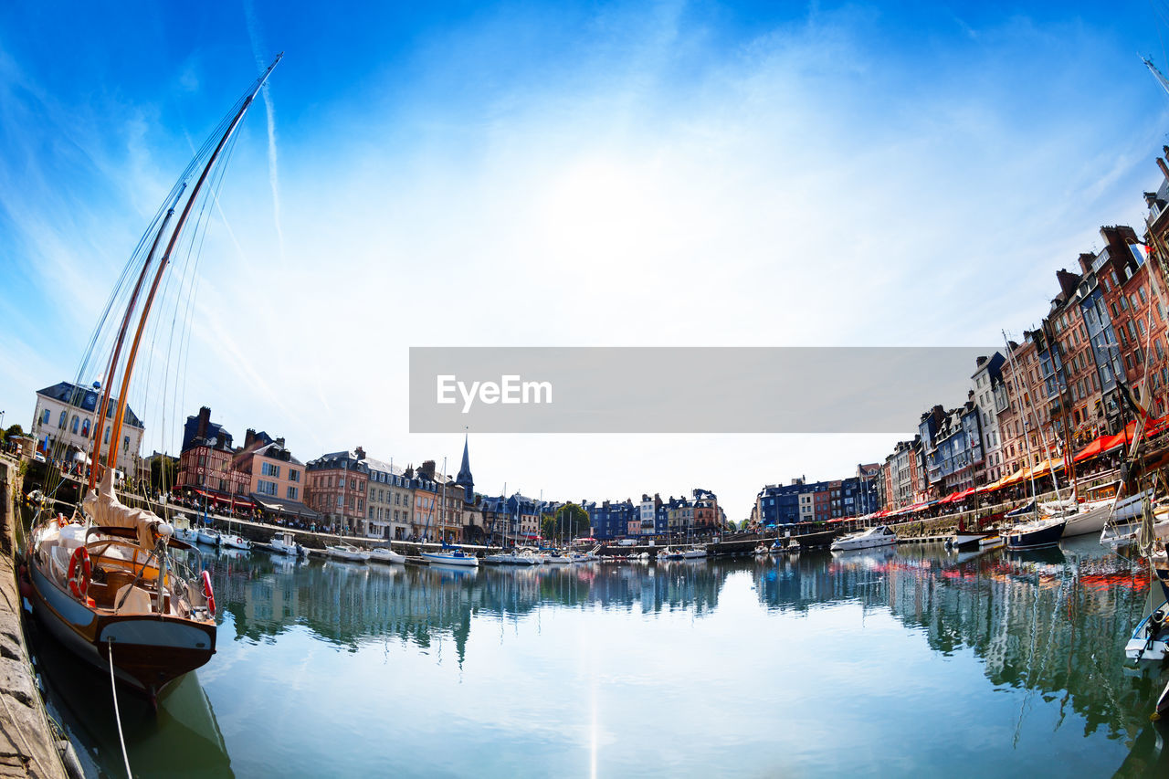 PANORAMIC VIEW OF BUILDINGS BY RIVER