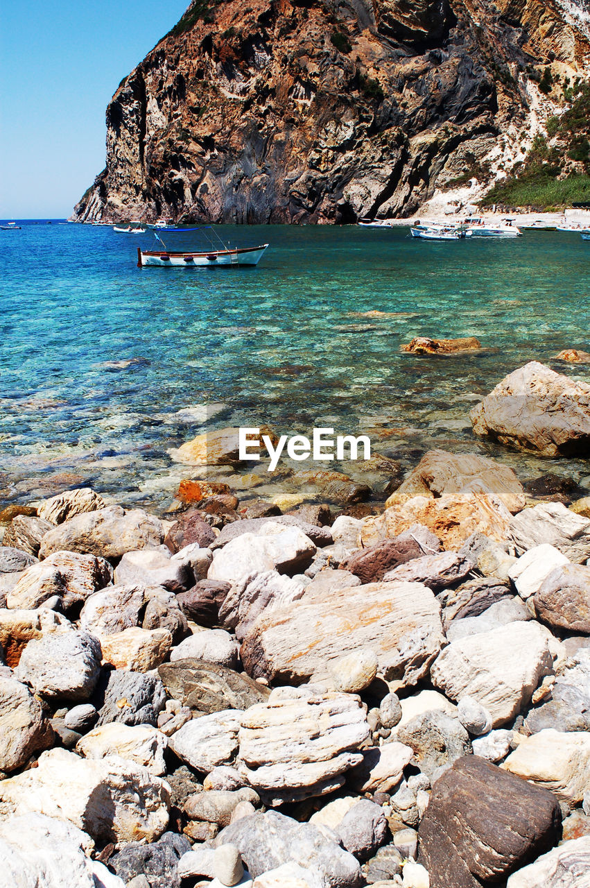 SCENIC VIEW OF ROCKS ON BEACH