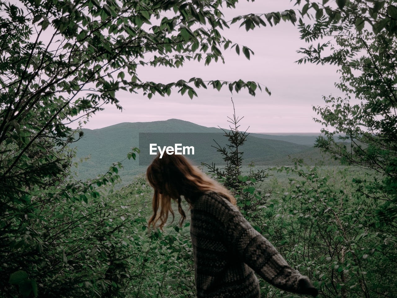 Girl and mountains view 