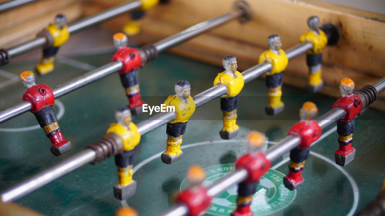 Close-up of foosball