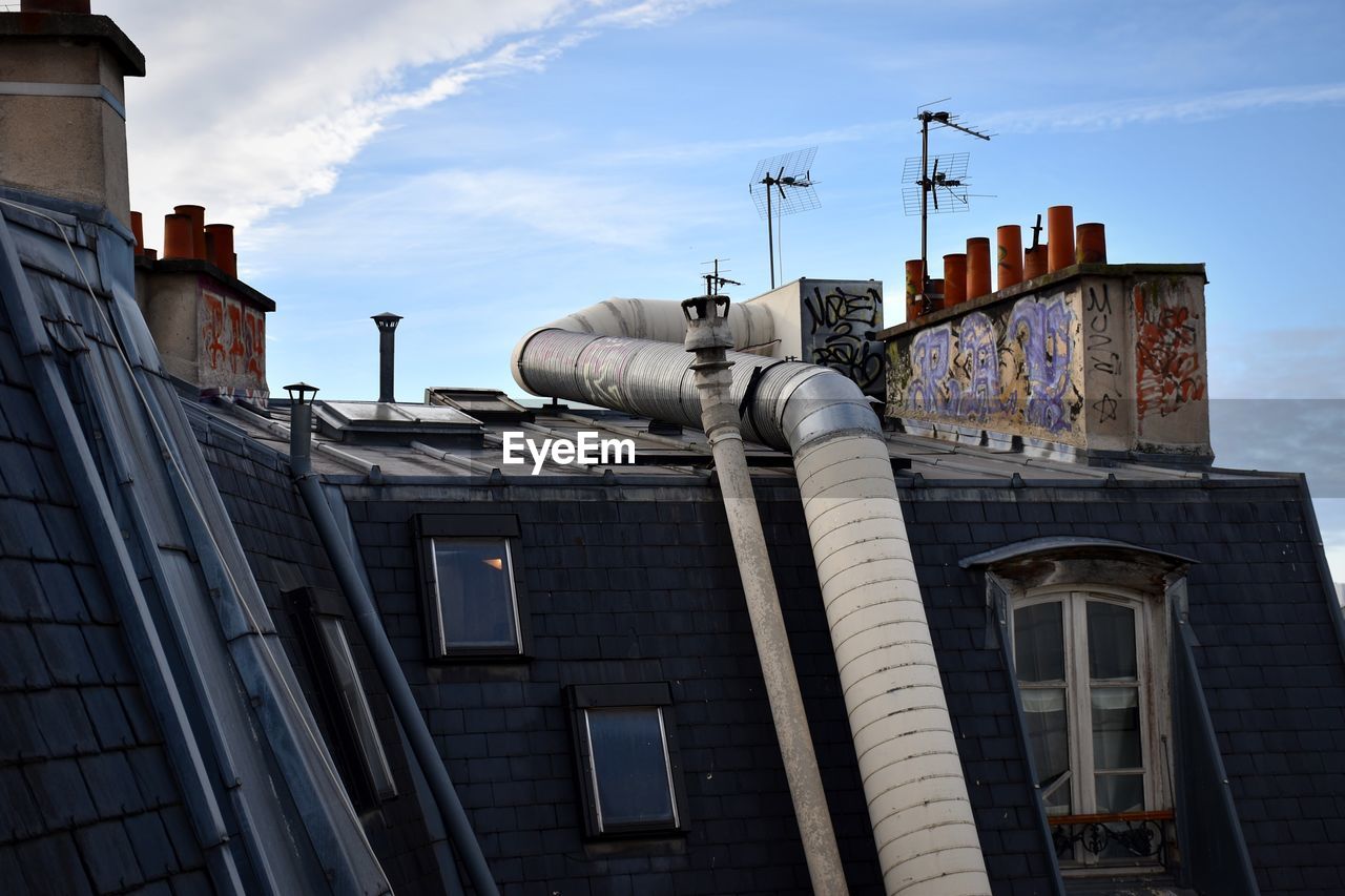 LOW ANGLE VIEW OF BUILDINGS IN CITY AGAINST SKY