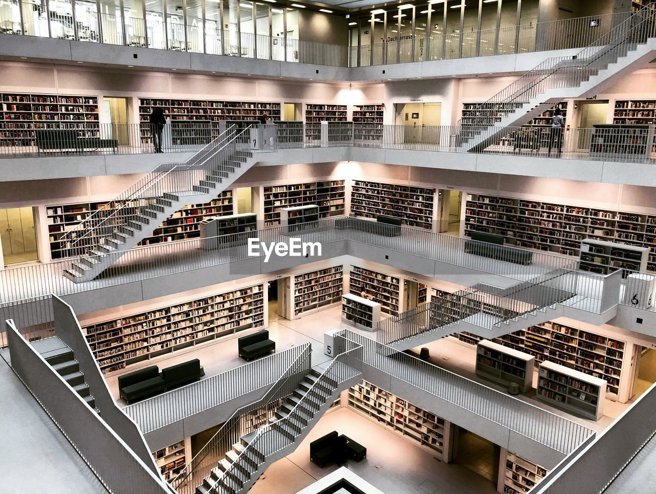 HIGH ANGLE VIEW OF SPIRAL STAIRCASE