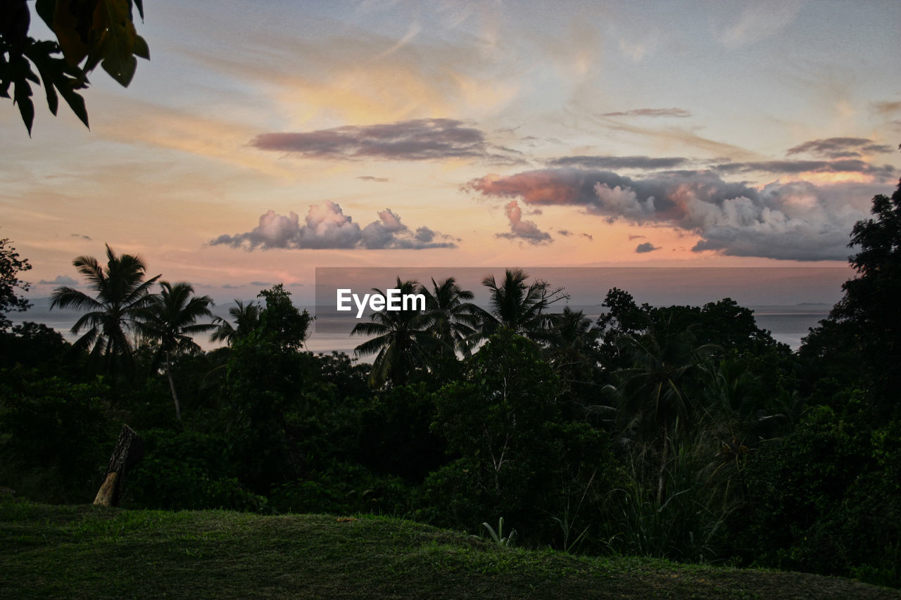 SCENIC VIEW OF SEA AT SUNSET