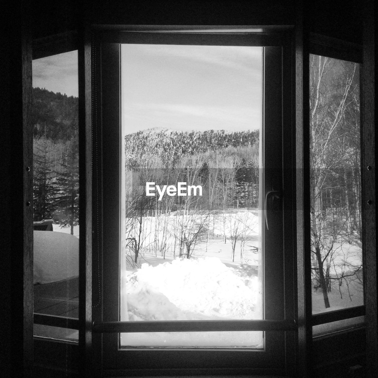 View of house through window