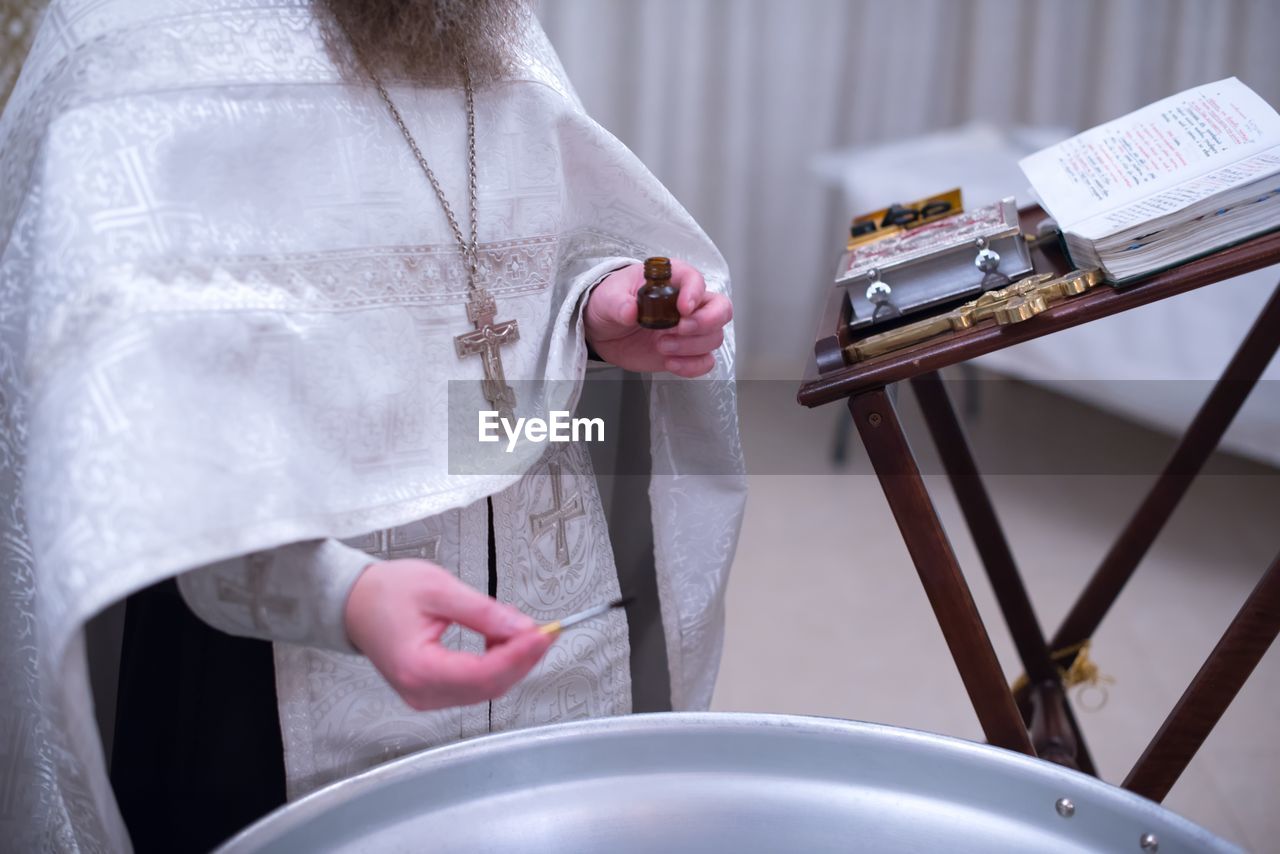 Orthodox priest in church